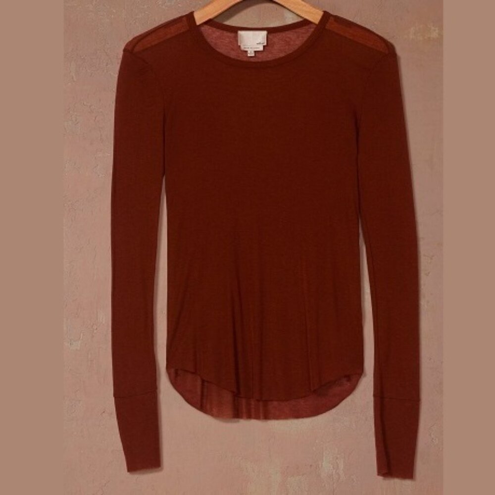 Aritzia Le Fou Wilfred silk cashmere sweater in brown